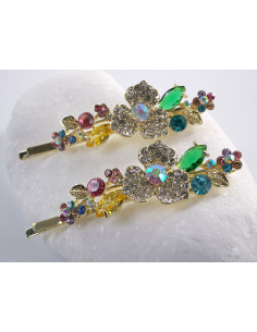 Wsuwka do włosów KWIATKI  z kryształkami 2 szt. Lolita... 2