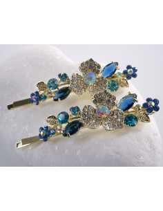 Wsuwka do włosów KWIATKI  z kryształkami 2 szt. Lolita... 2