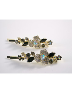 Wsuwka do włosów KWIATKI  z kryształkami 2 szt. Lolita...