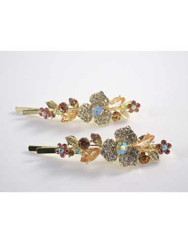 Wsuwka do włosów KWIATKI  z kryształkami 2 szt....