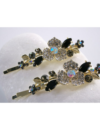 Wsuwka do włosów KWIATKI  z kryształkami 2 szt....