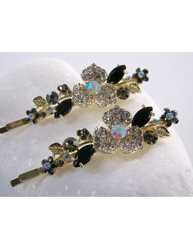 Wsuwka do włosów KWIATKI  z kryształkami 2 szt....