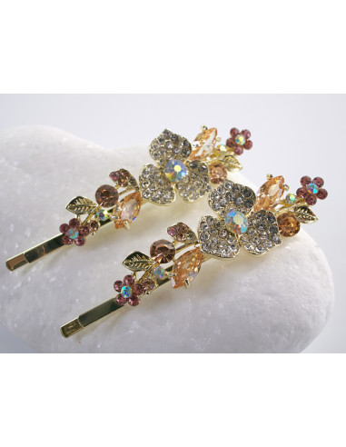 Wsuwka do włosów KWIATKI  z kryształkami 2 szt....