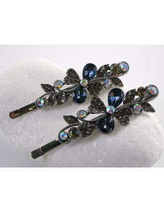 Wsuwka do włosów KWIATKI  z kryształkami 2 szt. Lolita...