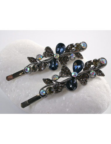 Wsuwka do włosów KWIATKI  z kryształkami 2 szt....