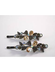 Wsuwka do włosów KWIATKI  z kryształkami 2 szt. Lolita... 2