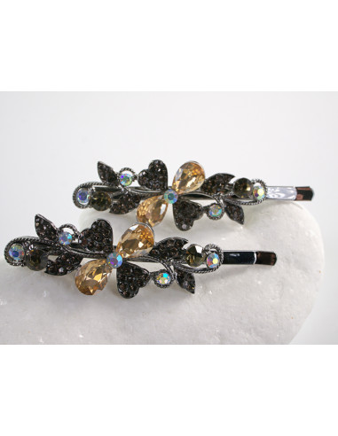 Wsuwka do włosów KWIATKI  z kryształkami 2 szt....