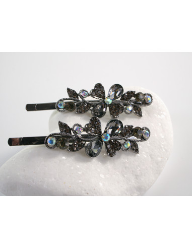 Wsuwka do włosów KWIATKI  z kryształkami 2 szt....