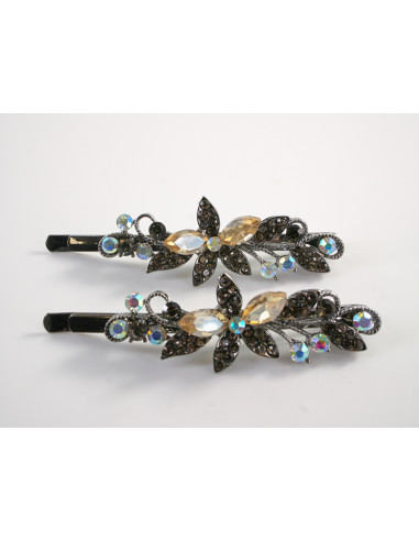 Wsuwka do włosów KWIATKI  z kryształkami 2 szt....