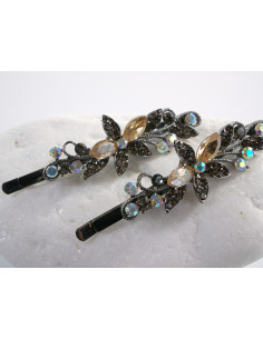 Wsuwka do włosów KWIATKI  z kryształkami 2 szt. Lolita... 2