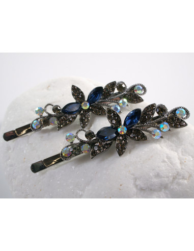 Wsuwka do włosów KWIATKI  z kryształkami 2 szt....