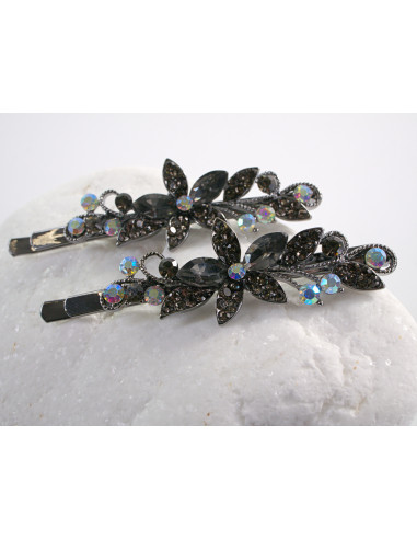 Wsuwka do włosów KWIATKI  z kryształkami 2 szt....