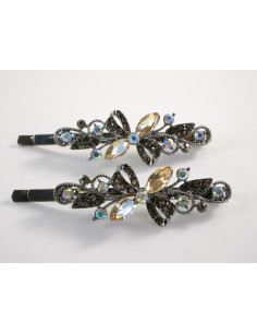 Wsuwka do włosów KOKARDKI z kryształkami 2 szt. Lolita...