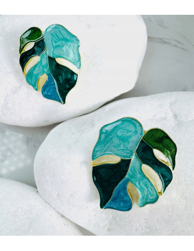 Kolczyki ZIELONE LIŚCIE BOHO Lolita Accessories...