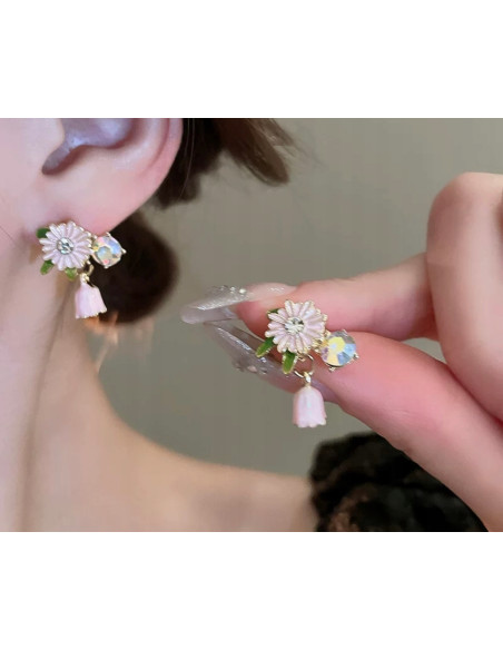 Kolczyki KWIAT KWIATY nie uczulające Lolita Accessories srebrny sztyft 925