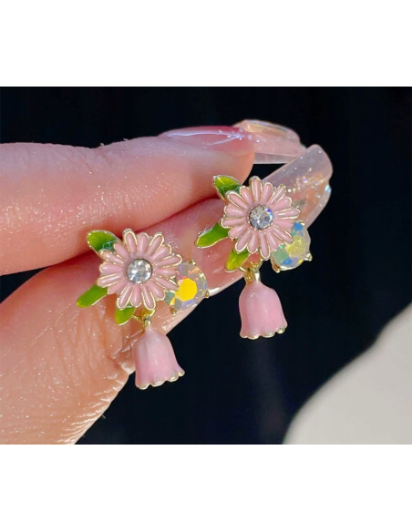 Kolczyki KWIAT KWIATY nie uczulające Lolita Accessories srebrny sztyft 925