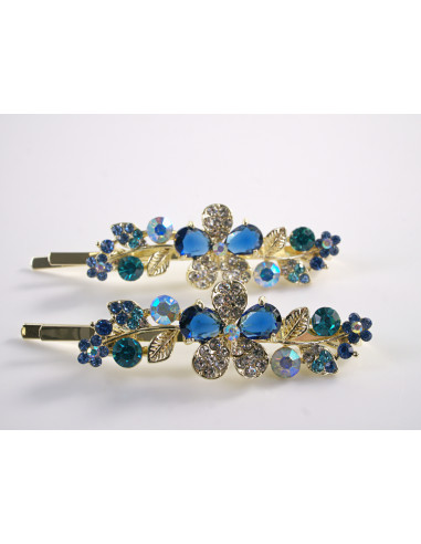 Wsuwka do włosów SZAFIROWY KWIATEK  z...