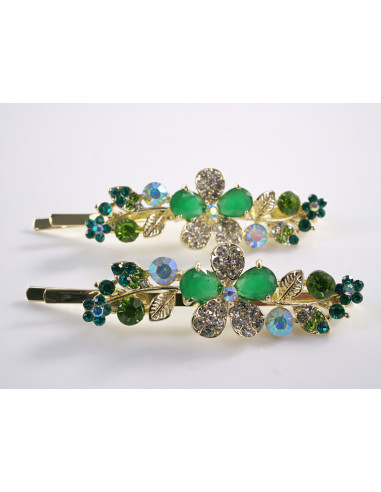 Wsuwka do włosów SZMARAGDOWY KWIAT  z...