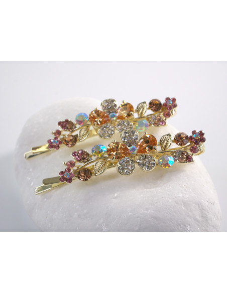 Wsuwka do włosów DIAMENTOWY KWIATEK  z kryształkami 2 szt. Lolita Akcesoria