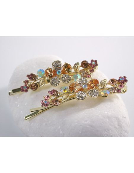 Wsuwka do włosów DIAMENTOWY KWIATEK  z kryształkami 2 szt. Lolita Akcesoria