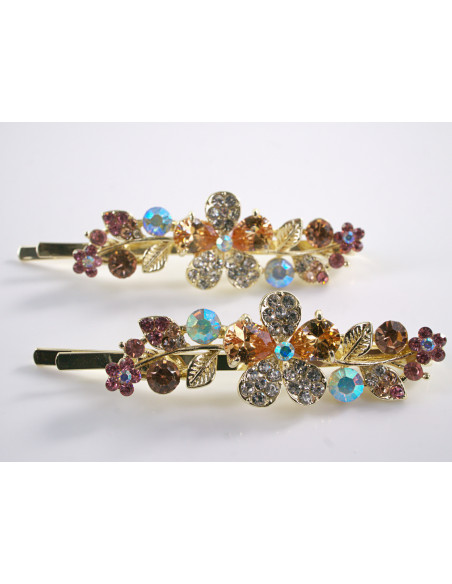Wsuwka do włosów DIAMENTOWY KWIATEK  z kryształkami 2 szt. Lolita Akcesoria