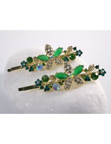 Wsuwka do włosów SZMARAGDOWY KWIAT  z...