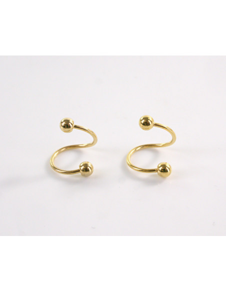 Kolczyki ZŁOTA  NAUSZNICA STAL CHIRURGICZNA LOLITA AKCESORIA  2 SZTUKI