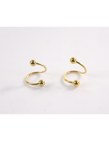 Kolczyki ZŁOTA  NAUSZNICA STAL CHIRURGICZNA LOLITA AKCESORIA  2 SZTUKI