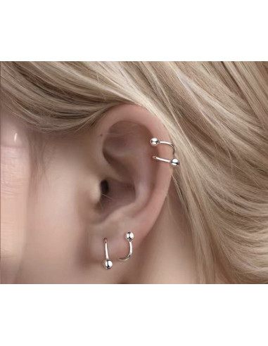 Kolczyki SREBRNA  NAUSZNICA STAL CHIRURGICZNA...