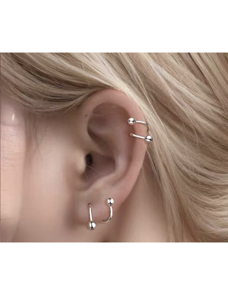 Kolczyki SREBRNA  NAUSZNICA STAL CHIRURGICZNA LOLITA AKCESORIA  2 SZTUKI