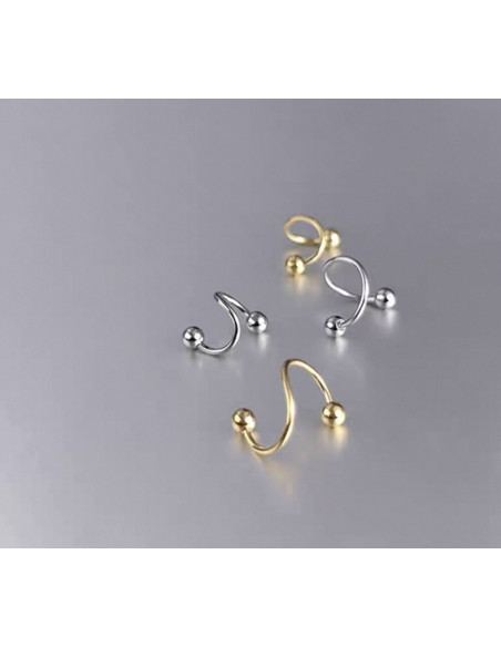 Kolczyki ZŁOTA  NAUSZNICA STAL CHIRURGICZNA LOLITA AKCESORIA  2 SZTUKI