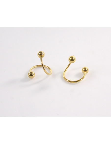 Kolczyki ZŁOTA  NAUSZNICA STAL CHIRURGICZNA LOLITA AKCESORIA  2 SZTUKI