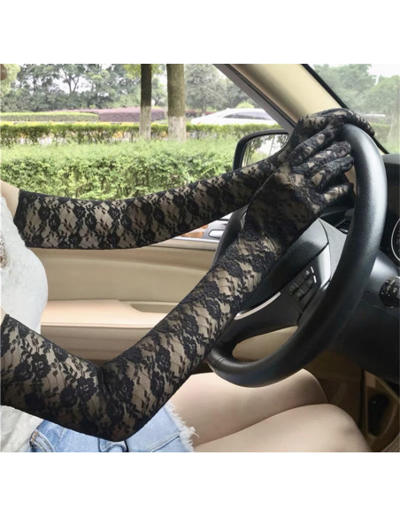 RĘKAWICZKI  DŁUGIE KORONKA  WIECZOROWE LOLITA AKCESORIA