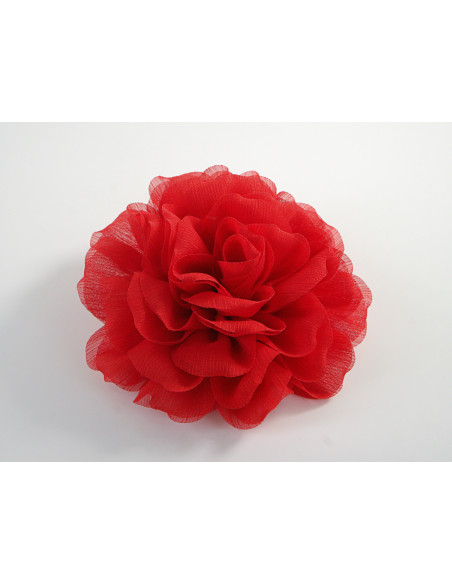 KWIAT Z MATERIAŁU RÓŻA BROSZKA PRZYPINKA LOLITA AKCESORIA 12 CM CZERWONY