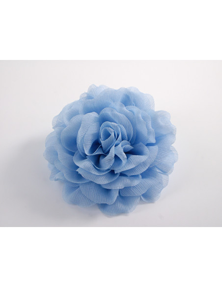 KWIAT Z MATERIAŁU RÓŻA BROSZKA PRZYPINKA LOLITA AKCESORIA 12 CM NIEBIESKI