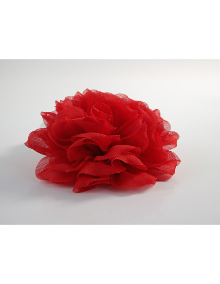 KWIAT Z MATERIAŁU RÓŻA BROSZKA PRZYPINKA LOLITA AKCESORIA 12 CM CZERWONY