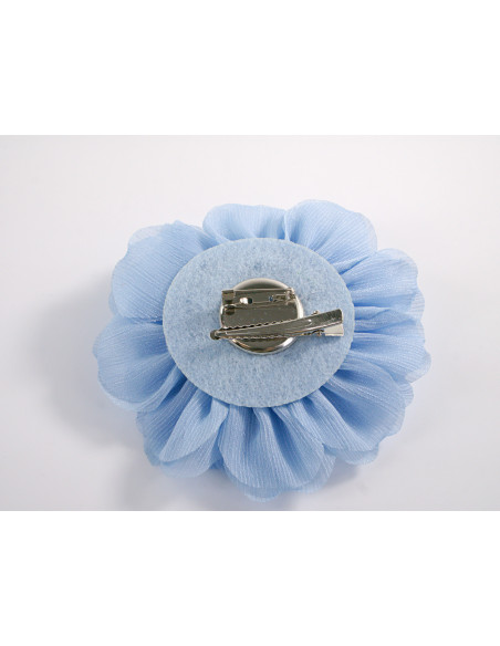 KWIAT Z MATERIAŁU RÓŻA BROSZKA PRZYPINKA LOLITA AKCESORIA 12 CM NIEBIESKI