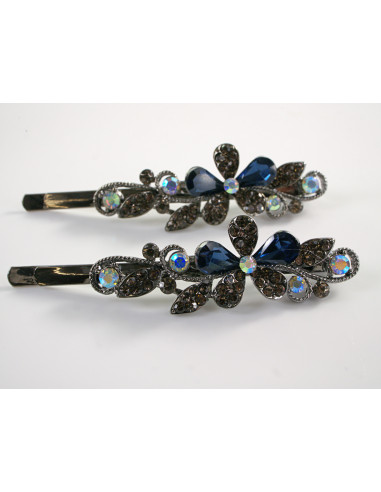 Wsuwka do włosów z KWIATKI z kryształkami 2...
