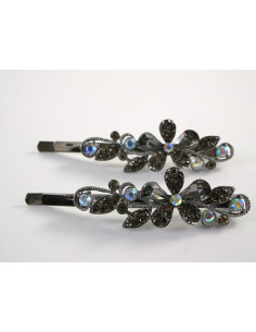 Wsuwka do włosów z KWIATKI z kryształkami 2 szt. Lolita...