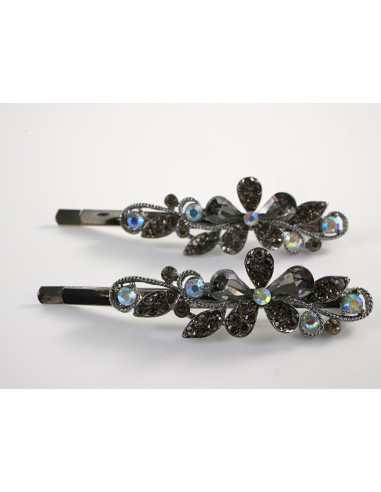 Wsuwka do włosów z KWIATKI z kryształkami 2...