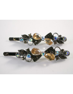 Wsuwka do włosów KOKARDKI z kryształkami 2 szt. Lolita...