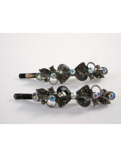 Wsuwka do włosów KOKARDKI z kryształkami 2 szt. Lolita...