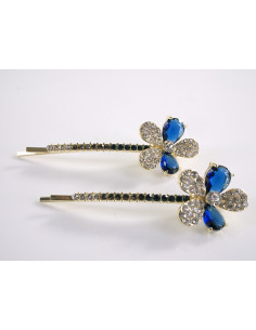 Wsuwka do włosów z KWIATKI z kryształkami 2 szt. Lolita...