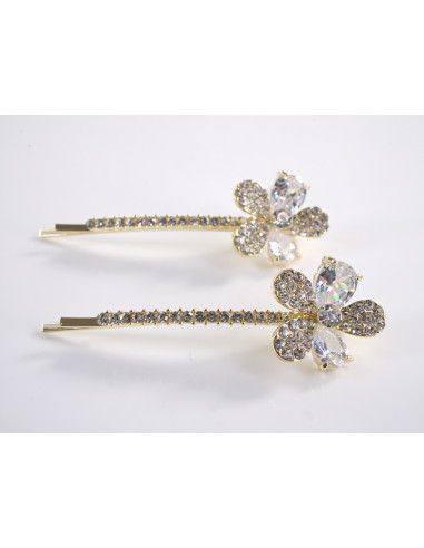 Wsuwka do włosów KWIATKI z kryształkami 2 szt....