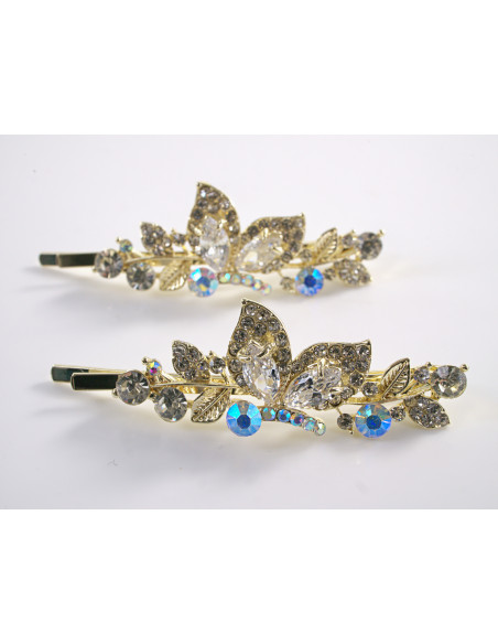 Wsuwka do włosów MOTYLE CYRKONIE 2 szt. Lolita Akcesoria CRYSTAL AB