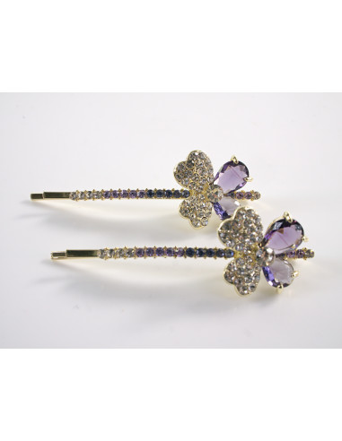 Wsuwka do włosów KWIATKI z kryształkami 2 szt....