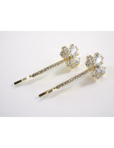 Wsuwka do włosów KWIATKI z kryształkami 2 szt....