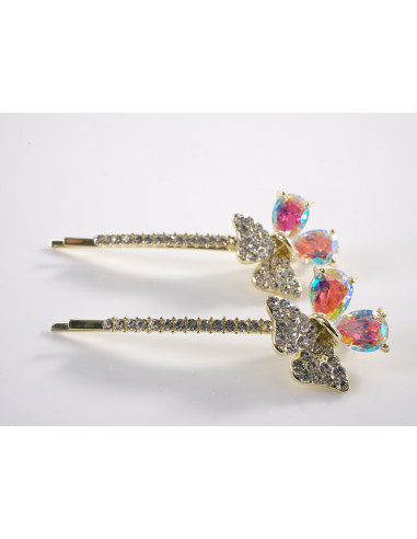 Wsuwka do włosów KWIATKI z kryształkami 2 szt....