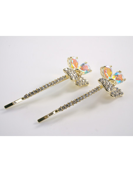 Wsuwka do włosów KWIATKI z kryształkami 2 szt. Lolita Akcesoria CRYSTAL AB