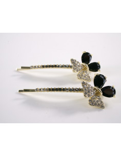 Wsuwka do włosów KWIATKI z kryształkami 2 szt. Lolita...